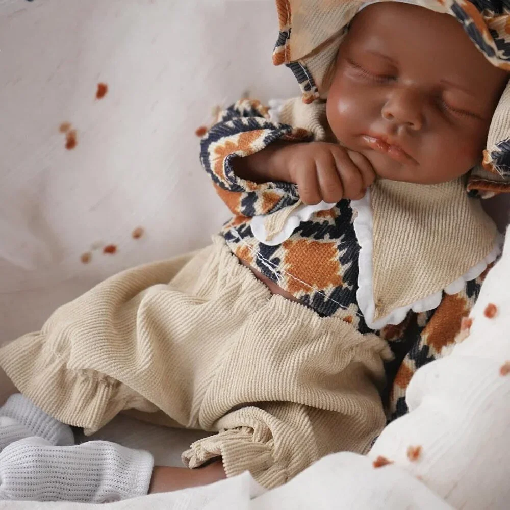 🆕12 inch Realistic Full Body Silicone Closed Eyes Newborn Daniel-Tan Baby Boy